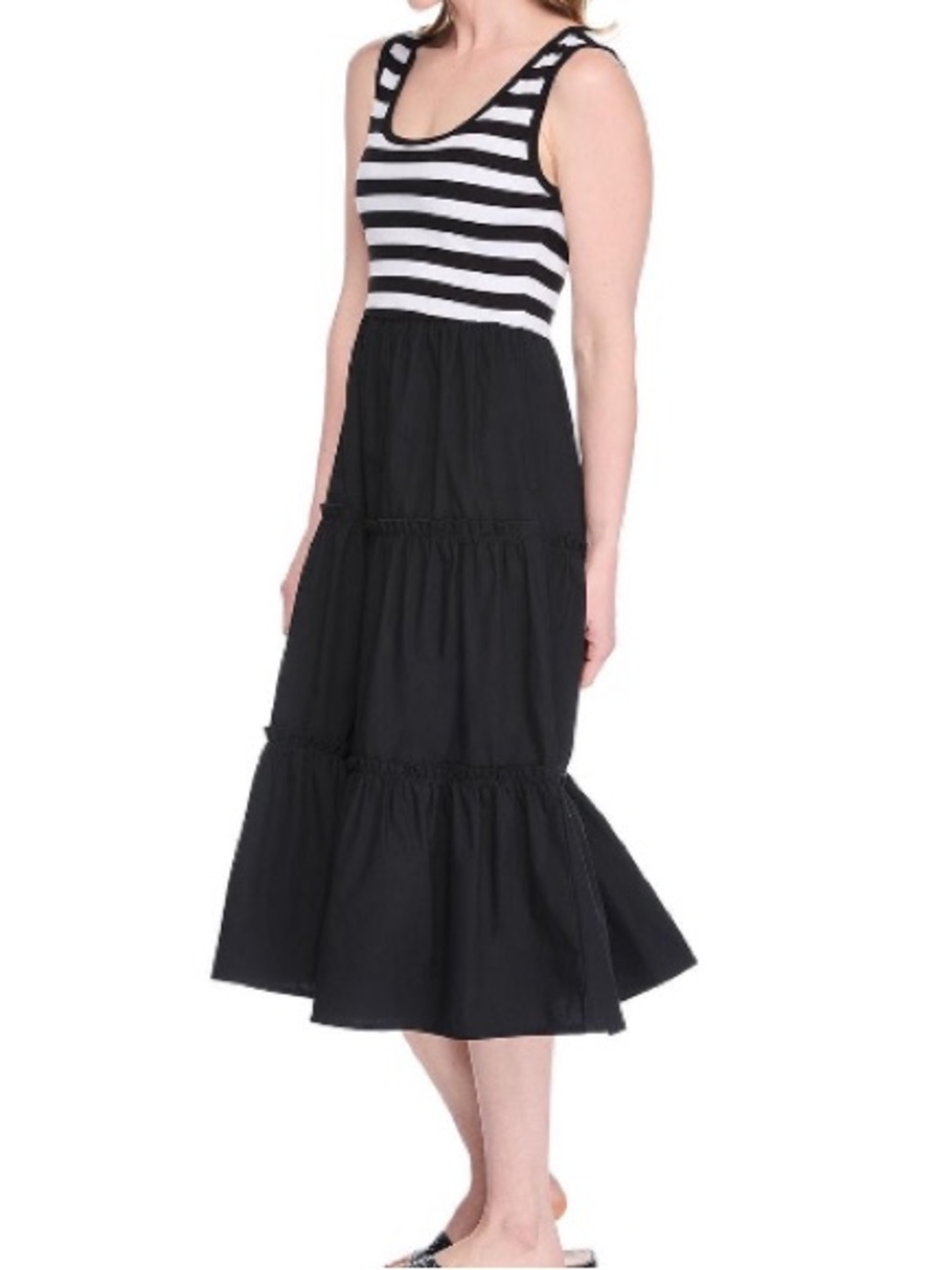 🔥10 for $100🔥 NWT size Small George Striped Tiered Midi Dress